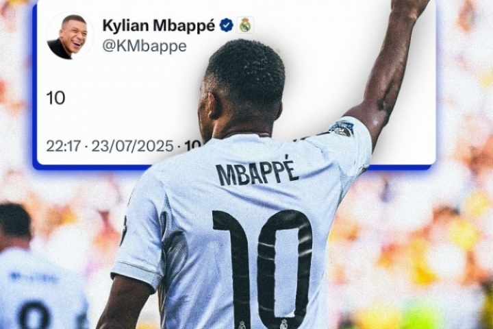 ⏳自宣？姆巴佩社媒发数字“10”，昨日多家媒体称他将穿皇马10号