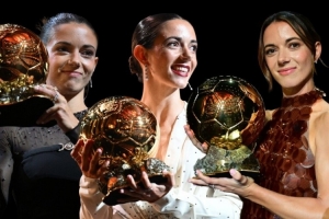 金球奖官方社媒晒邦马蒂海报，祝贺她连续三年斩获女足金球奖