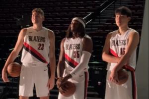 3大中锋杨瀚森+克林根+罗威媒体日同框 开拓者新赛季打不打双塔？