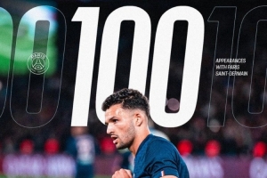 贡萨洛-拉莫斯完成代表巴黎出战第100场里程碑，巴黎晒图祝贺