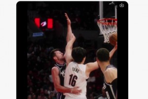 给予肯定！开拓者官推晒杨瀚森背运过人上篮：高难度终结！